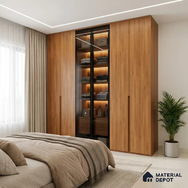 Wooden Look LM 02880 Dessertian 8 ft x 4 ft Hydra Bark Finish Decorative Laminate - 1 mm | Suitable for TV Unit, Wardrobe, Kitchen Cabinets