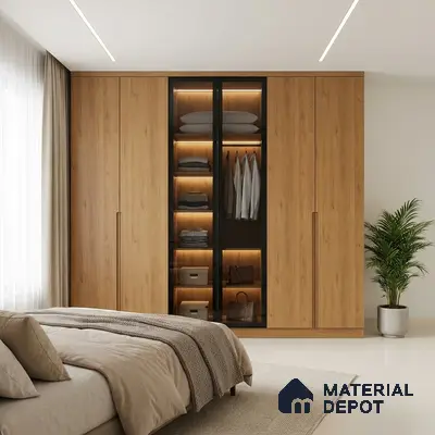 Wooden Look LM 02882 Balsar Yellow 8 ft x 4 ft Spotted Dried Wooden Finish Decorative Laminate - 1 mm | Suitable for TV Unit, Wardrobe, Kitchen Cabinets