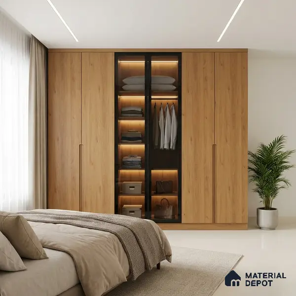 Wooden Look LM 02882 Balsar Yellow 8 ft x 4 ft Spotted Dried Wooden Finish Decorative Laminate - 1 mm | Suitable for TV Unit, Wardrobe, Kitchen Cabinets