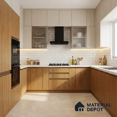Wooden Look LM 02882 Balsar Yellow 8 ft x 4 ft Spotted Dried Wooden Finish Decorative Laminate - 1 mm | Suitable for TV Unit, Wardrobe, Kitchen Cabinets