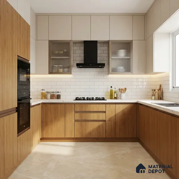 Wooden Look LM 02882 Balsar Yellow 8 ft x 4 ft Spotted Dried Wooden Finish Decorative Laminate - 1 mm | Suitable for TV Unit, Wardrobe, Kitchen Cabinets