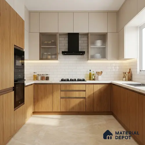 Wooden Look LM 02882 Balsar Yellow 8 ft x 4 ft Spotted Dried Wooden Finish Decorative Laminate - 1 mm | Suitable for TV Unit, Wardrobe, Kitchen Cabinets