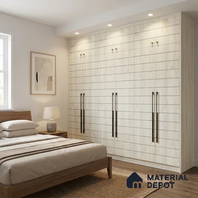 Wooden Look LM 02884 Knotty Pine 8 ft x 4 ft Zontal Line Finish Decorative Laminate - 1 mm | Suitable for TV Unit, Wardrobe, Kitchen Cabinets