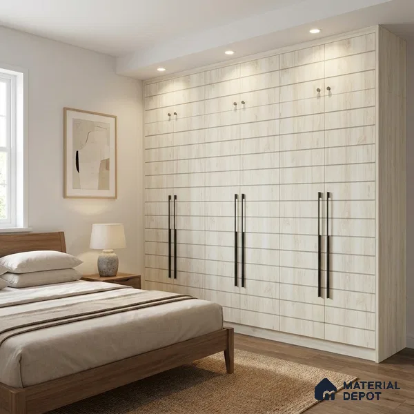 Wooden Look LM 02884 Knotty Pine 8 ft x 4 ft Zontal Line Finish Decorative Laminate - 1 mm | Suitable for TV Unit, Wardrobe, Kitchen Cabinets