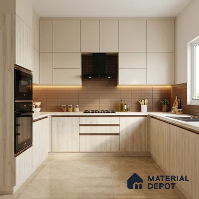 Wooden Look LM 02884 Knotty Pine 8 ft x 4 ft Zontal Line Finish Decorative Laminate - 1 mm | Suitable for TV Unit, Wardrobe, Kitchen Cabinets