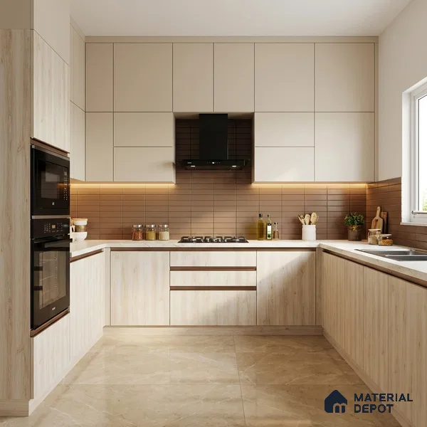 Wooden Look LM 02884 Knotty Pine 8 ft x 4 ft Zontal Line Finish Decorative Laminate - 1 mm | Suitable for TV Unit, Wardrobe, Kitchen Cabinets