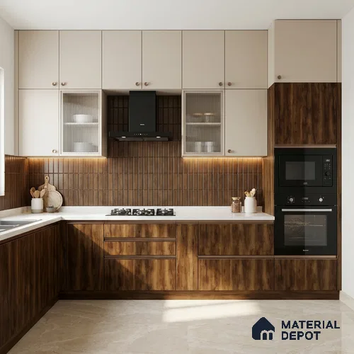 Wooden Look LM 02885 Kenya Wooden 8 ft x 4 ft Zontal Line Finish Decorative Laminate - 1 mm | Suitable for TV Unit, Wardrobe, Kitchen Cabinets