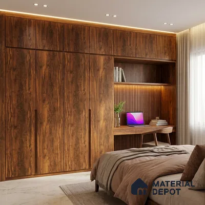 Wooden Look LM 02886 Bronze Musk 8 ft x 4 ft Phoenix Finish Decorative Laminate - 1 mm | Suitable for TV Unit, Wardrobe, Kitchen Cabinets