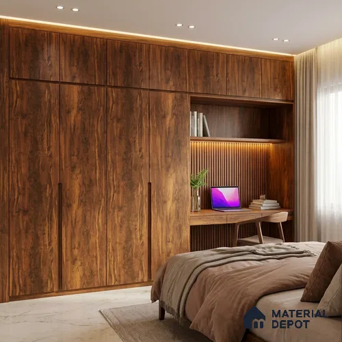 Wooden Look LM 02886 Bronze Musk 8 ft x 4 ft Phoenix Finish Decorative Laminate - 1 mm | Suitable for TV Unit, Wardrobe, Kitchen Cabinets