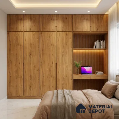 Wooden Look LM 02888 Swiss Wooden Light 8 ft x 4 ft Phoenix Finish Decorative Laminate - 1 mm | Suitable for TV Unit, Wardrobe, Kitchen Cabinets