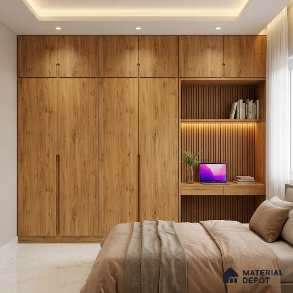 Wooden Look LM 02888 Swiss Wooden Light 8 ft x 4 ft Phoenix Finish Decorative Laminate - 1 mm | Suitable for TV Unit, Wardrobe, Kitchen Cabinets