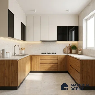 Wooden Look LM 02888 Swiss Wooden Light 8 ft x 4 ft Phoenix Finish Decorative Laminate - 1 mm | Suitable for TV Unit, Wardrobe, Kitchen Cabinets