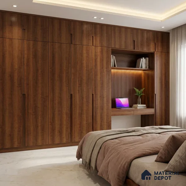 Wooden Look LM 02889 Crimson Cedar 8 ft x 4 ft Phoenix Finish Decorative Laminate - 1 mm | Suitable for TV Unit, Wardrobe, Kitchen Cabinets