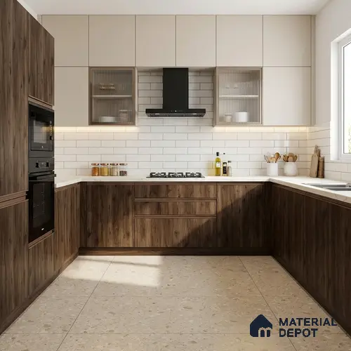 Wooden Look LM 02890 Dark Natural Oak 8 ft x 4 ft Metallic Finish Decorative Laminate - 1 mm | Suitable for TV Unit, Wardrobe, Kitchen Cabinets
