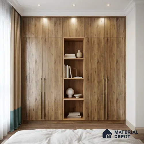Wooden Look LM 02891 Light Natural Oak 8 ft x 4 ft Metallic Finish Decorative Laminate - 1 mm | Suitable for TV Unit, Wardrobe, Kitchen Cabinets