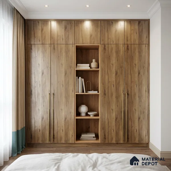 Wooden Look LM 02891 Light Natural Oak 8 ft x 4 ft Metallic Finish Decorative Laminate - 1 mm | Suitable for TV Unit, Wardrobe, Kitchen Cabinets