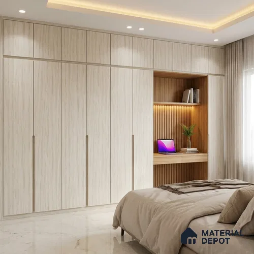 Wooden Look LM 02893 Ice Burg 8 ft x 4 ft Hydra Bark Finish Decorative Laminate - 1 mm | Suitable for TV Unit, Wardrobe, Kitchen Cabinets