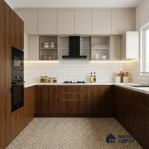 Wooden Look LM 02895 RedWooden 8 ft x 4 ft Hydra Bark Finish Decorative Laminate - 1 mm | Suitable for TV Unit, Wardrobe, Kitchen Cabinets