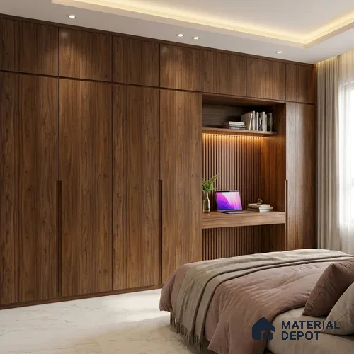 Wooden Look LM 02898 Amber Wooden 8 ft x 4 ft Hydra Bark Finish Decorative Laminate - 1 mm | Suitable for TV Unit, Wardrobe, Kitchen Cabinets