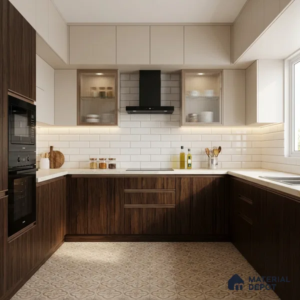 Wooden Look LM 02899 Texas Saddle 8 ft x 4 ft Hydra Bark Finish Decorative Laminate - 1 mm | Suitable for TV Unit, Wardrobe, Kitchen Cabinets