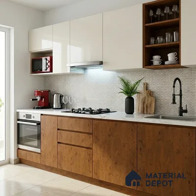 Wooden Look LM 02900 Natural Red Fern 8 ft x 4 ft Hydra Bark Finish Decorative Laminate - 1 mm | Suitable for TV Unit, Wardrobe, Kitchen Cabinets