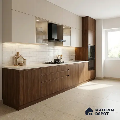 Wooden Look LM 02910 Amber Wooden 8 ft x 4 ft Rustic Finish Decorative Laminate - 1 mm | Suitable for TV Unit, Wardrobe, Kitchen Cabinets