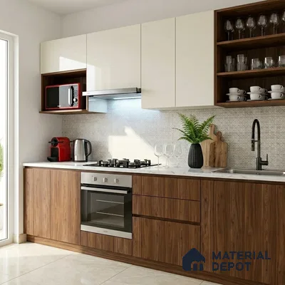 Wooden Look LM 02910 Amber Wooden 8 ft x 4 ft Rustic Finish Decorative Laminate - 1 mm | Suitable for TV Unit, Wardrobe, Kitchen Cabinets