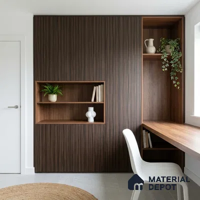 Wooden Look LM 02911 Smoke Walnut 8 ft x 4 ft Crest Wooden Finish Decorative Laminate - 1 mm | Suitable for TV Unit, Wardrobe, Kitchen Cabinets