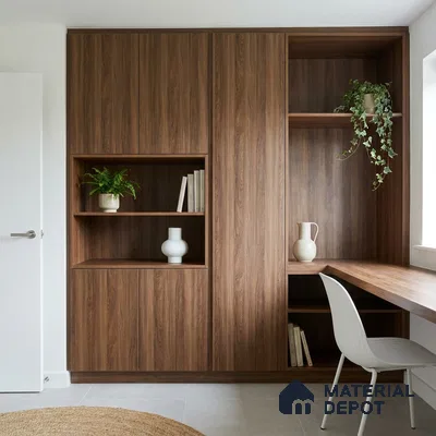 Wooden Look LM 02913 Manchurian Walnut 8 ft x 4 ft Crest Wooden Finish Decorative Laminate - 1 mm | Suitable for TV Unit, Wardrobe, Kitchen Cabinets