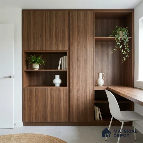 Wooden Look LM 02913 Manchurian Walnut 8 ft x 4 ft Crest Wooden Finish Decorative Laminate - 1 mm | Suitable for TV Unit, Wardrobe, Kitchen Cabinets