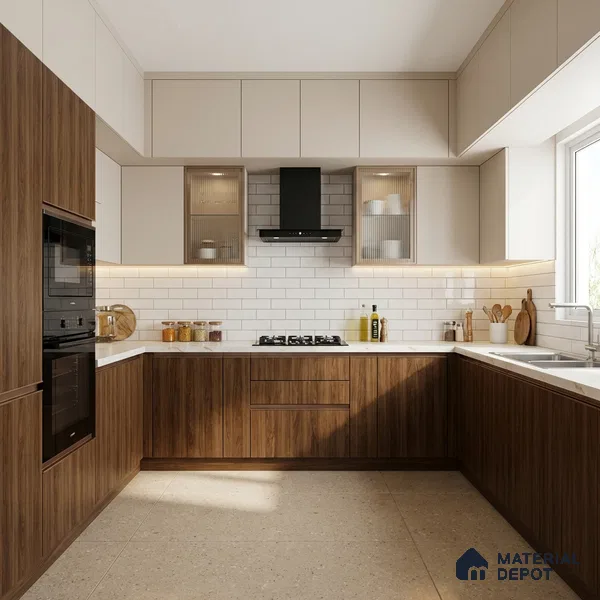 Wooden Look LM 02913 Manchurian Walnut 8 ft x 4 ft Crest Wooden Finish Decorative Laminate - 1 mm | Suitable for TV Unit, Wardrobe, Kitchen Cabinets