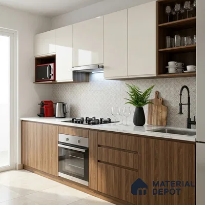 Wooden Look LM 02913 Manchurian Walnut 8 ft x 4 ft Crest Wooden Finish Decorative Laminate - 1 mm | Suitable for TV Unit, Wardrobe, Kitchen Cabinets