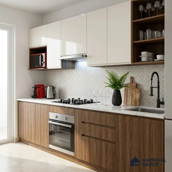 Wooden Look LM 02913 Manchurian Walnut 8 ft x 4 ft Crest Wooden Finish Decorative Laminate - 1 mm | Suitable for TV Unit, Wardrobe, Kitchen Cabinets