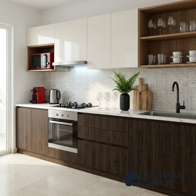 Wooden Look LM 02916 Jute Maple 8 ft x 4 ft Impress Grain Finish Decorative Laminate - 1 mm | Suitable for TV Unit, Wardrobe, Kitchen Cabinets