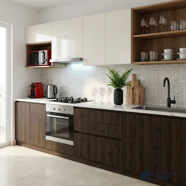 Wooden Look LM 02916 Jute Maple 8 ft x 4 ft Impress Grain Finish Decorative Laminate - 1 mm | Suitable for TV Unit, Wardrobe, Kitchen Cabinets