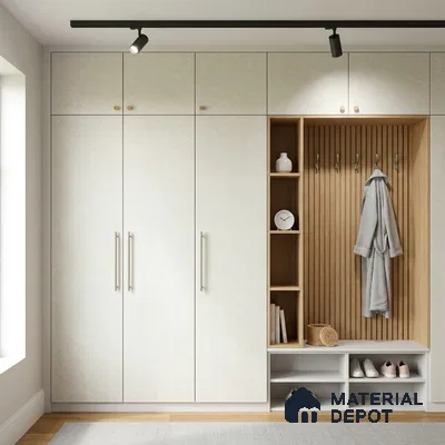 cream Marble Look LM 02918 8 ft x 4 ft Texture Finish Decorative Laminate - 1 mm | Suitable for TV Unit, Wardrobe, Kitchen Cabinets