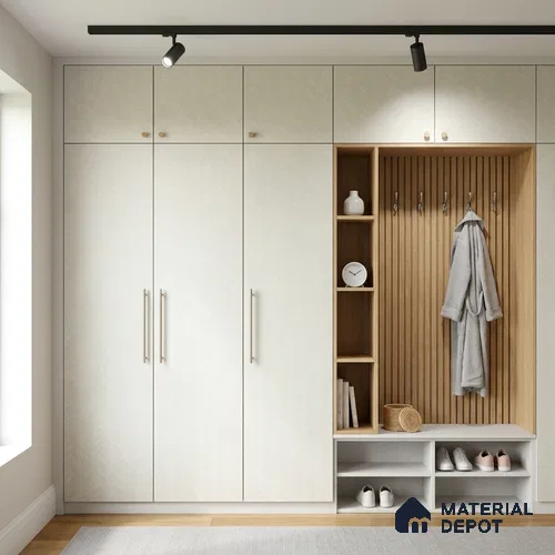 cream Marble Look LM 02918 8 ft x 4 ft Texture Finish Decorative Laminate - 1 mm | Suitable for TV Unit, Wardrobe, Kitchen Cabinets
