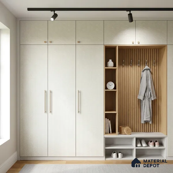 cream Marble Look LM 02918 8 ft x 4 ft Texture Finish Decorative Laminate - 1 mm | Suitable for TV Unit, Wardrobe, Kitchen Cabinets