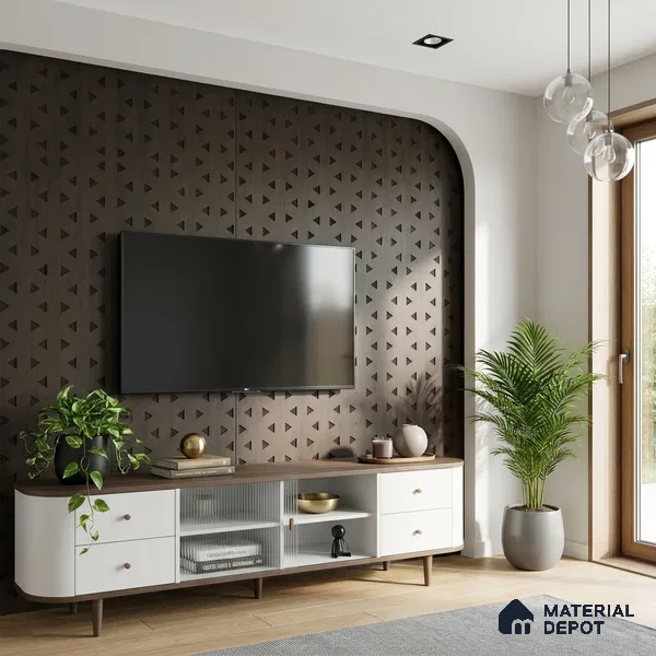 Brown Marble Look LM 02927 Nuro Oak 8 ft x 4 ft Diamond Daze Finish Decorative Laminate - 1 mm | Suitable for TV Unit, Wardrobe, Kitchen Cabinets