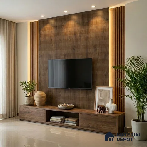 Wooden Look LM 02928 Cuneo Oak Cherry 8 ft x 4 ft Horizona Finish Decorative Laminate - 1 mm | Suitable for TV Unit, Wardrobe, Kitchen Cabinets