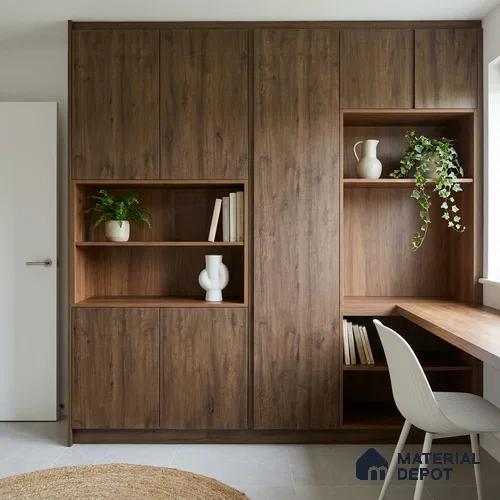 Wooden Look LM 02928 Cuneo Oak Cherry 8 ft x 4 ft Horizona Finish Decorative Laminate - 1 mm | Suitable for TV Unit, Wardrobe, Kitchen Cabinets