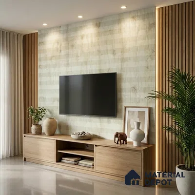 Beige Marble Look LM 02929 Cuneo Oak Light 8 ft x 4 ft Horizona Finish Decorative Laminate - 1 mm | Suitable for TV Unit, Wardrobe, Kitchen Cabinets