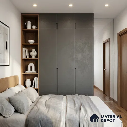 Textured Solid Look LM 02936 Dark Grey 8 ft x 4 ft Natura Finish Decorative Laminate - 1 mm | Suitable for TV Unit, Wardrobe, Kitchen Cabinets