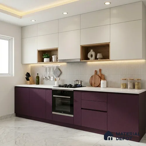 Textured Solid Look LM 02937 Metallic Dark Purple 8 ft x 4 ft Textura Finish Decorative Laminate - 1 mm | Suitable for TV Unit, Wardrobe, Kitchen Cabinets