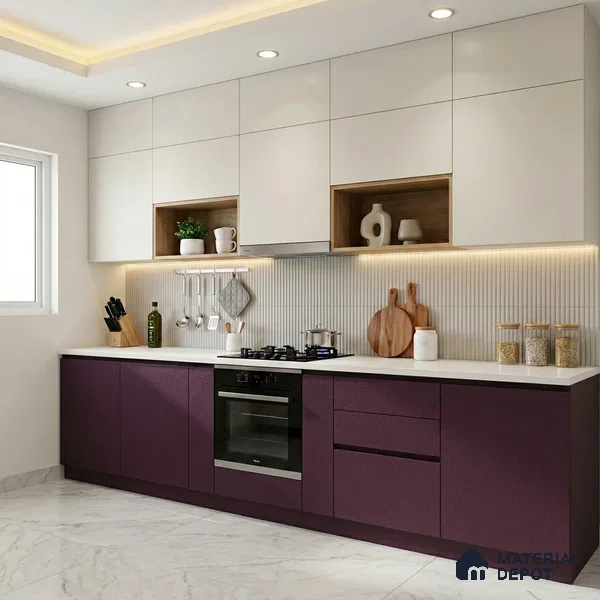 Textured Solid Look LM 02937 Metallic Dark Purple 8 ft x 4 ft Textura Finish Decorative Laminate - 1 mm | Suitable for TV Unit, Wardrobe, Kitchen Cabinets