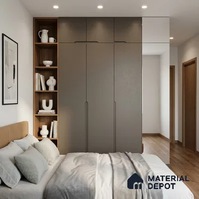 Textured Solid Look LM 02938 Metallic Black 8 ft x 4 ft Textura Finish Decorative Laminate - 1 mm | Suitable for TV Unit, Wardrobe, Kitchen Cabinets