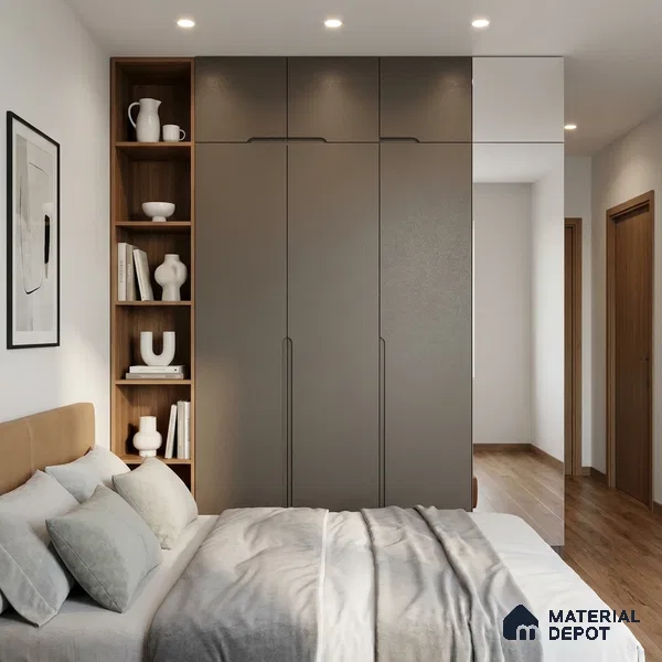 Textured Solid Look LM 02938 Metallic Black 8 ft x 4 ft Textura Finish Decorative Laminate - 1 mm | Suitable for TV Unit, Wardrobe, Kitchen Cabinets