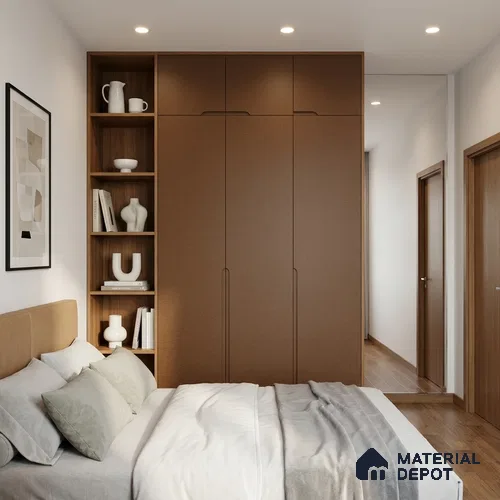 Textured Solid Look LM 02942 Metallic Golden 8 ft x 4 ft Textura Finish Decorative Laminate - 1 mm | Suitable for TV Unit, Wardrobe, Kitchen Cabinets