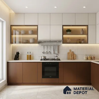Textured Solid Look LM 02942 Metallic Golden 8 ft x 4 ft Textura Finish Decorative Laminate - 1 mm | Suitable for TV Unit, Wardrobe, Kitchen Cabinets