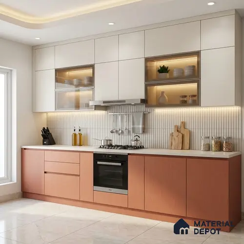Brown Metallic Look LM 02945 Copper 8 ft x 4 ft Foil Finish Decorative Laminate - 1 mm | Suitable for TV Unit, Wardrobe, Kitchen Cabinets